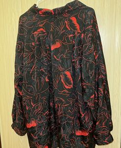 Unique Black &amp; Red Floral Shirt