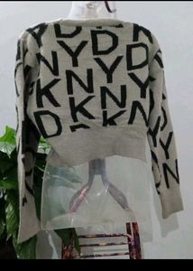 Gray Letter Print Cropped Cardigan