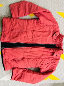 Pink Winter Jacket with Hood
