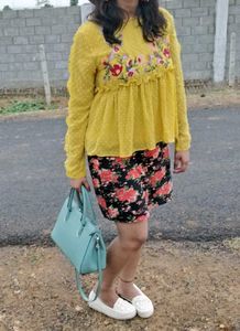 Floral Print Mini Skirt