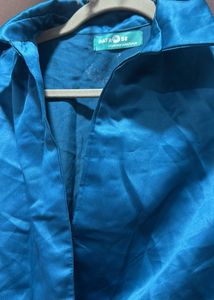 Stunning Teal Satin Wrap Dress