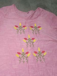 Pink Embroidered Kurta