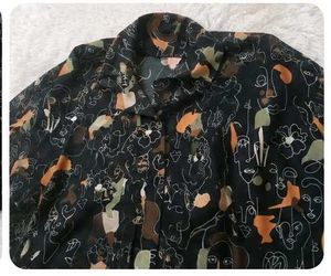 New Trendy Printed Shirt – Black | Size S/M