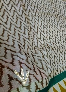 Off White And Sea Green Coloured Saree