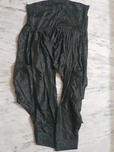 Elegant Black Silk Shiny Salwar