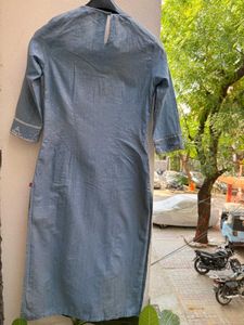 Blue &amp; White Printed Kurti
