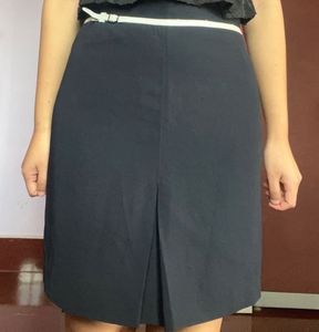 Chic Dark blue/deep blue Mini Skirt with Bow Detai