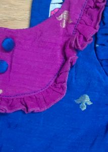 Blue &amp; Purple Embroidered Lehenga Set 2 yrs