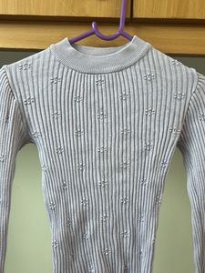 Ribbed Knit Long Sleeve Top - XS