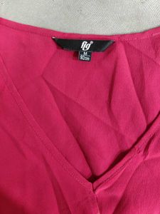 Stylish Red V-Neck Tie-Front Blouse | Versatile