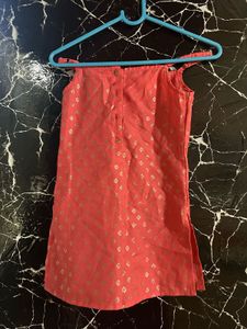 Peach Kurta Dhoti Set with Dupatta 4-5 years