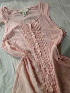 Chic Pink Button-Down Sleeveless Tunic