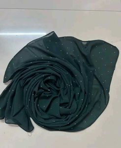 Elegant Emerald diamond black Hijab