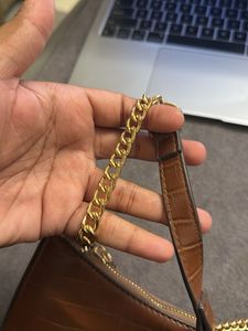 Chic Brown Croc Embossed Shoulder Bag