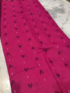 New Dark Pink Cotton Blend Saree