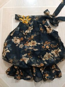 Cute Floral Top and Yellow Shorts Set