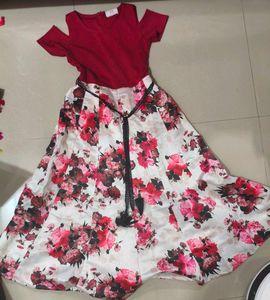 Girls Floral Cold Shoulder Dress