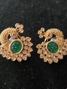 Exquisite Peacock Emerald Earrings
