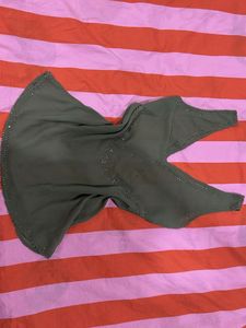 Y2K sheer kurthi Olive Green top