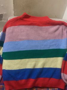 Colorful Striped Knit Sweater