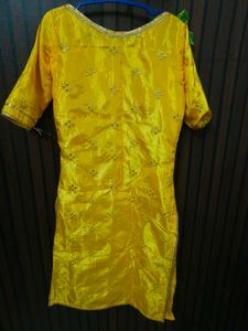 Yellow Embroidered Silk Blouse