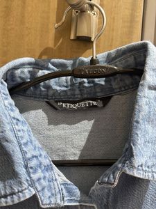 Embroidered Denim Tunic Top