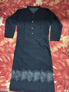 Dark Blue Printed Kurta