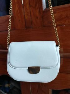 Branded Chic White Crossbody Bag