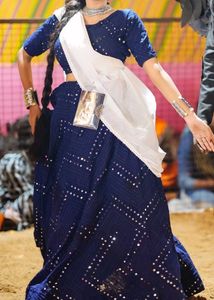 Blue Chaniya choli Without Dupatta