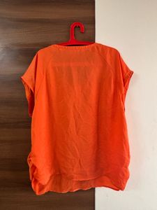 Orange V-Neck Top