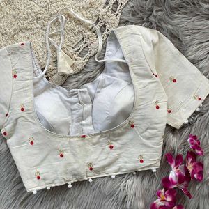 Embroidered Cream Blouse