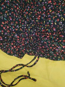 H&amp;M Floral Print Smocked Long Sleeve Top