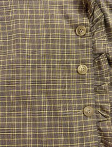 Button-Front Plaid Mini Skirt