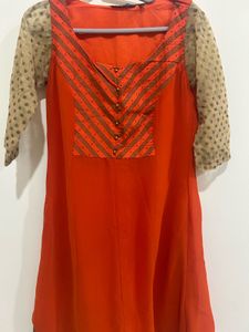 Globus Coral Red A-Line Kurti