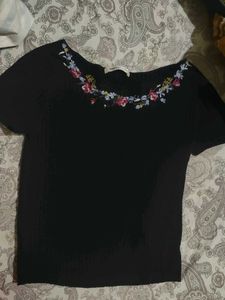 y2k Floral Embroidered Korean Top