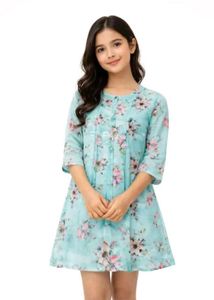 Beautiful Floral Print Dress for Girls