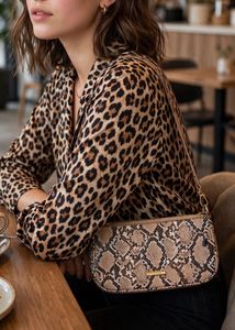 Leopard &amp; Snake Pattern Shoulder Bag