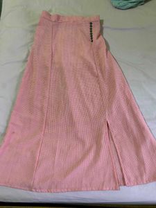 Pink Gingham Maxi Skirt