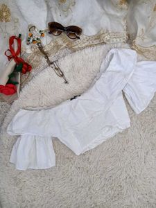 White Ruffled Off-Shoulder Top