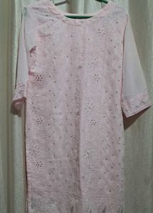 Elegant Pink Embroidered sharara set