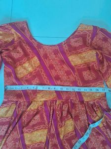 Orange &amp; Pink Printed Kurta