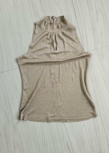 Sparkly Mock Neck Sleeveless Top