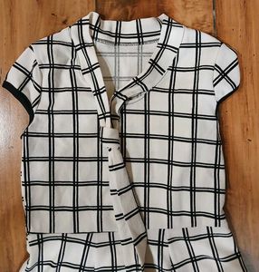 Checkered Fit &amp; Flare Mini Dress