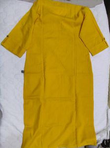 Mustard Cotton Kurta