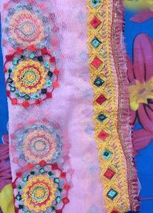 Boho Embroidered Sheer Scarf