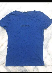 Blue Polka dot Mango T-Shirt