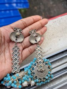 Stunning Blue Jhumka Earrings