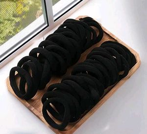 Premium Black Hair Rubber Bands (Pack of 30)