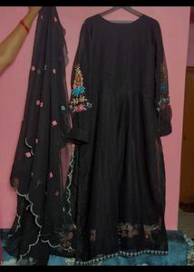 Black Embroidered Kurta Set