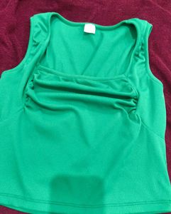 Fluorescent Green Ribbed Top